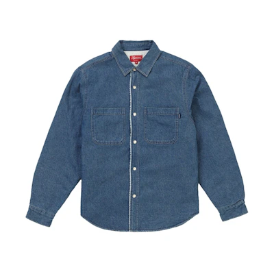 Supreme Sherpa Lined Denim Shirt Blue