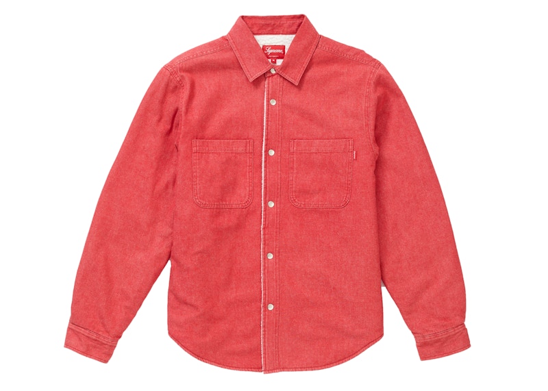 Buy Supreme Sherpa Lined Denim Shirt Red