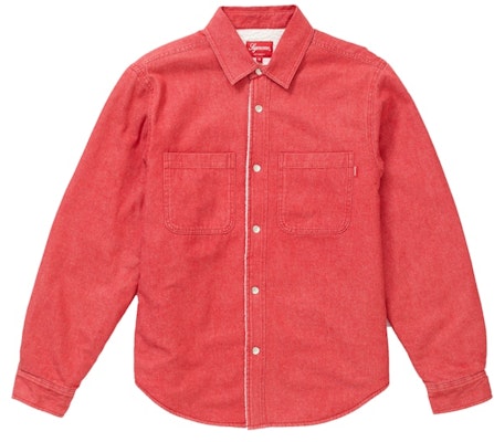 Supreme Sherpa Lined Denim Shirt Red Buy Supreme Sherpa Lined Denim Shirt Red