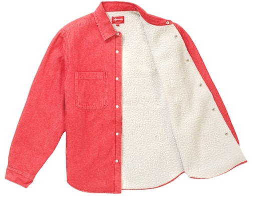 Supreme Sherpa Lined Denim Shirt Red Order Supreme Sherpa Lined Denim Shirt Red