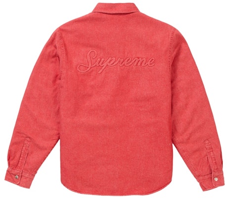 Supreme Sherpa Lined Denim Shirt Red Lookbook Supreme Sherpa Lined Denim Shirt Red
