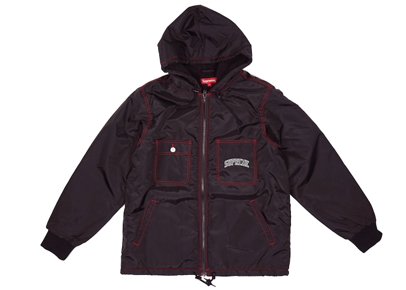 Buy Jaket Zip Nylon Berlapis Sherpa Supreme Hitam