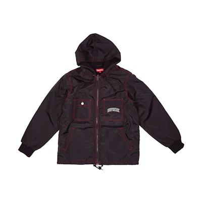 Supreme Sherpa Lined Nylon Zip Jacket Black