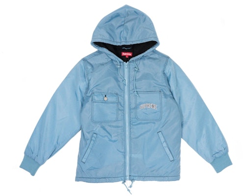 Chaqueta Supreme Nylon Sherpa con Forro Cremallera Azul Polvoriento Buy Chaqueta Supreme Nylon Sherpa con Forro Cremallera Azul Polvoriento
