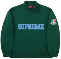 Supreme Shop Flag Half Zip Pullover Green Supreme Shop Flag Half Zip Pullover Green