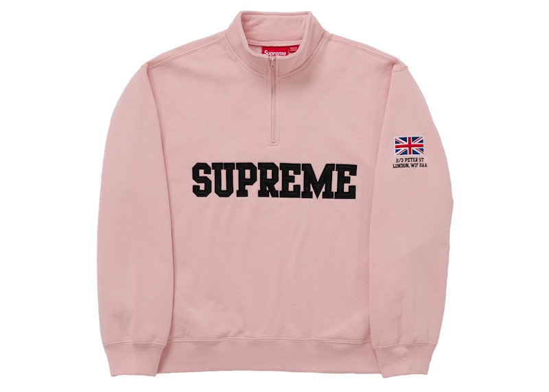 Supreme Shop Flag Half Zip Pullover Peach