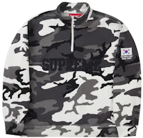 Supreme Shop Flag Half Zip Pullover Snow Camo Supreme Shop Flag Half Zip Pullover Snow Camo