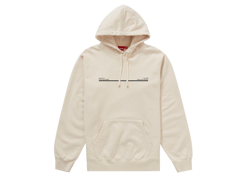 Supreme Shop Hooded Sweatshirt Natural Paris