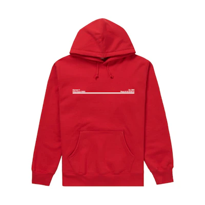 Supreme Shop Hooded Sweatshirt Red Paris