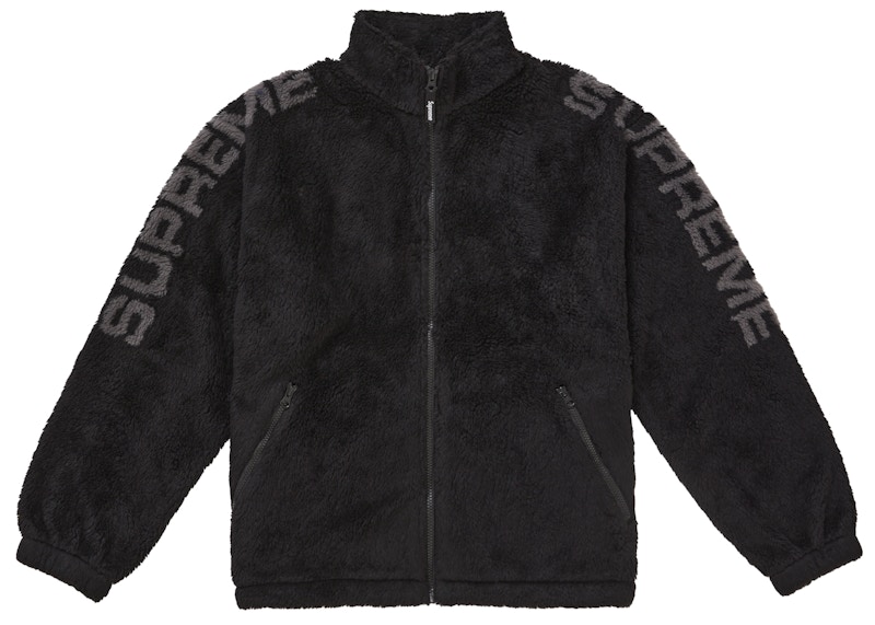 Supreme Shoulder Logo Fleece Jacket Black