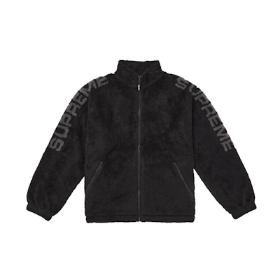Supreme Shoulder Logo Fleece Jacket Black