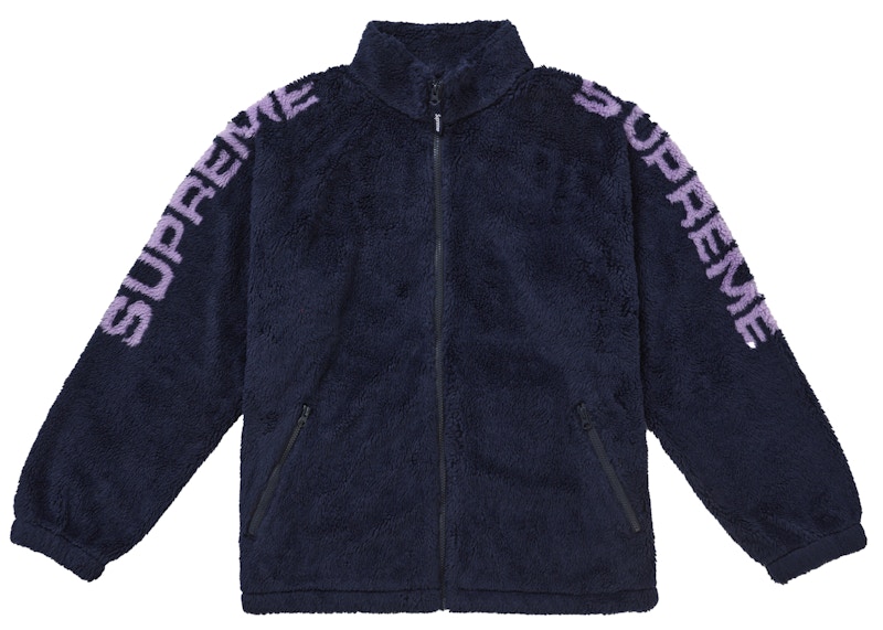 Supreme Shoulder Logo Fleece Jacket Navy
