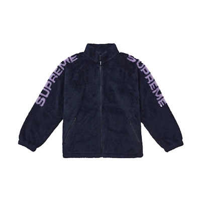Supreme Shoulder Logo Fleece Jacket Navy