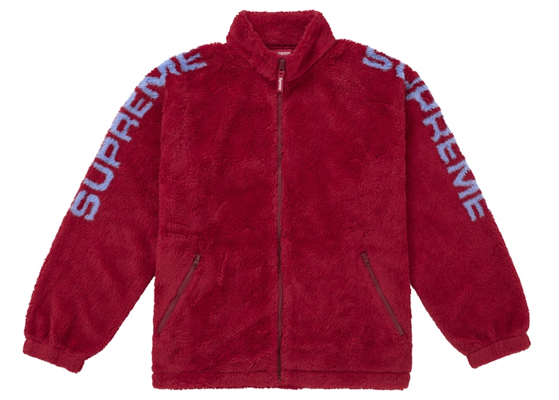Supreme Shoulder Logo Fleece Jacket Red