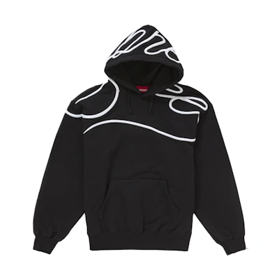 Supreme Shoulder Script Hooded Sweatshirt Black