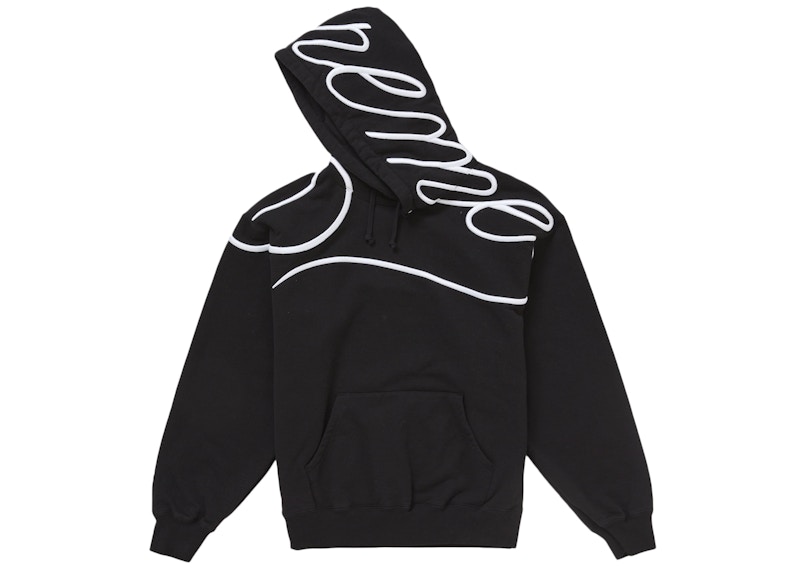 Supreme Shoulder Script Hooded Sweatshirt Black 圖 2