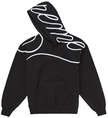 Supreme 字體肩膀連帽衫 黑色 Order Supreme 字體肩膀連帽衫 黑色
