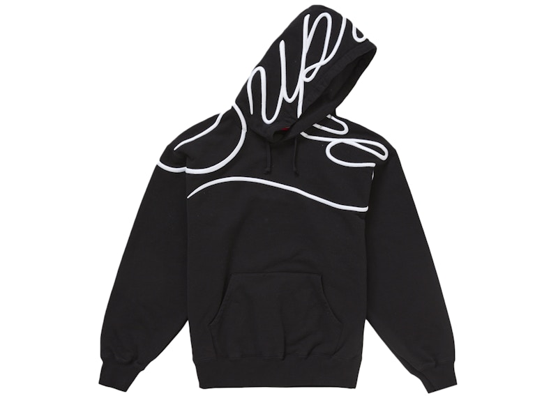 Supreme Shoulder Script Hooded Sweatshirt Black 圖 3