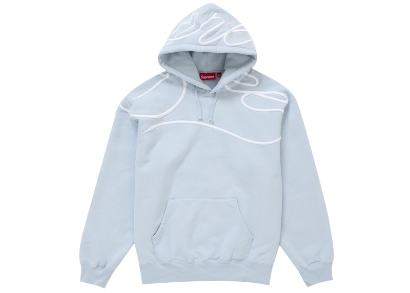 Supreme Shoulder Script Hooded Sweatshirt Dusty Blue