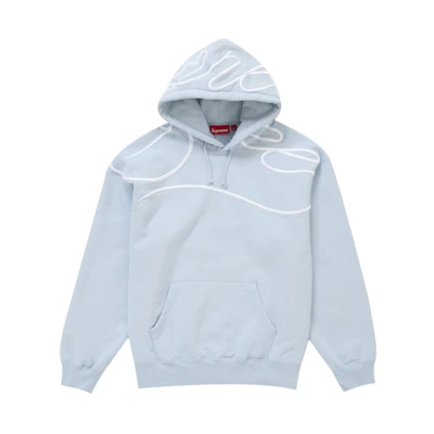 Supreme Shoulder Script Hooded Sweatshirt Dusty Blue