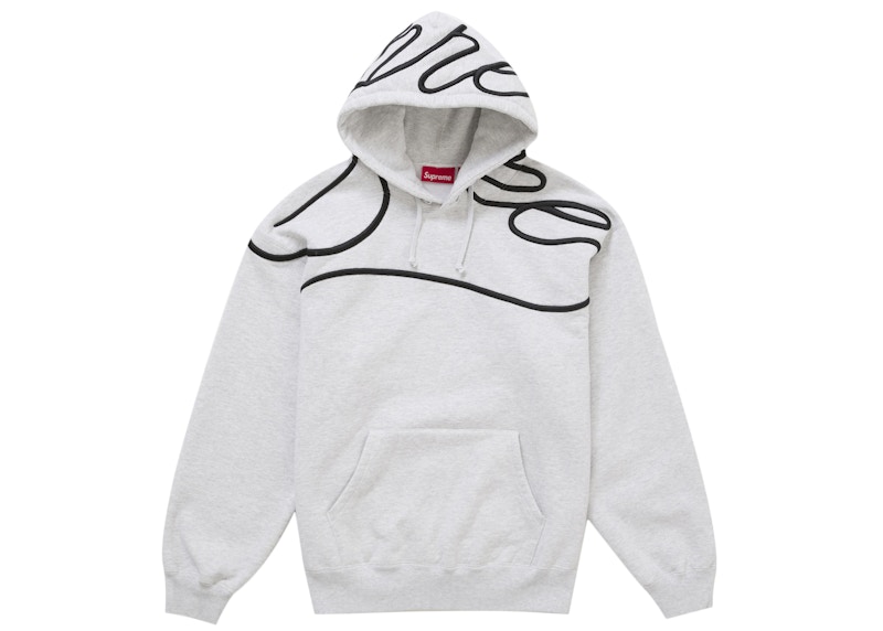 Supreme Shoulder Script Hooded Sweatshirt Heather Grey