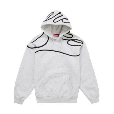 Supreme Shoulder Script Hooded Sweatshirt Heather Grey