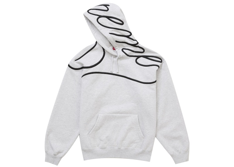 Supreme Shoulder Script Hooded Sweatshirt Heather Grey 圖 2