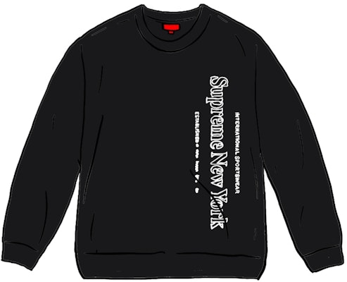 Supreme Side Logo Crewneck Black Buy Supreme Side Logo Crewneck Black