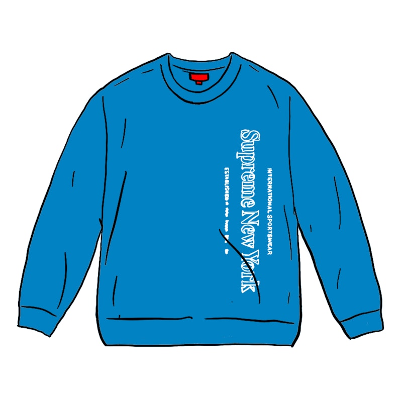 Buy シュプリーム サイドロゴクルーネック (ブライトロイヤル)
