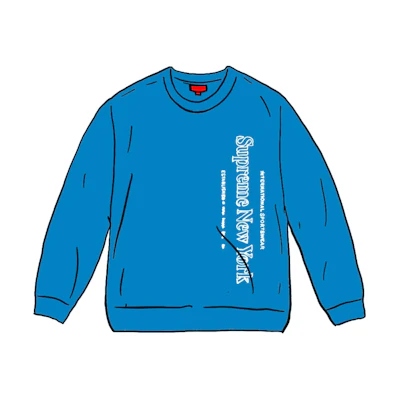 Supreme Side Logo Crewneck Bright Royal