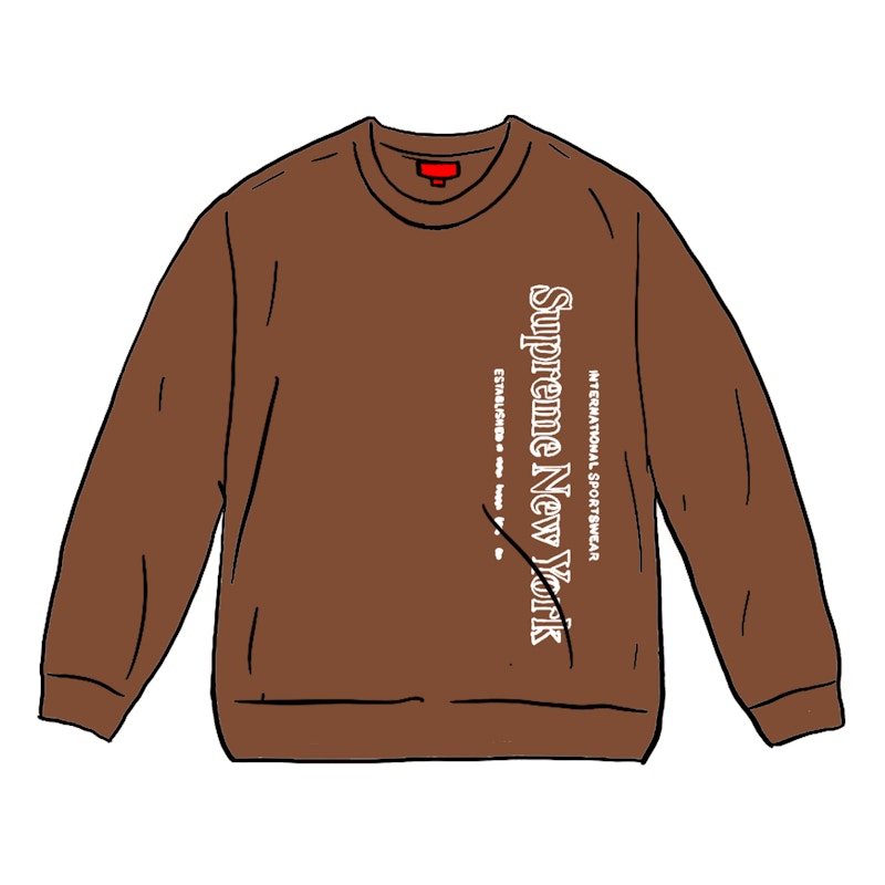 Buy Supreme Side Logo Crewneck Coklat