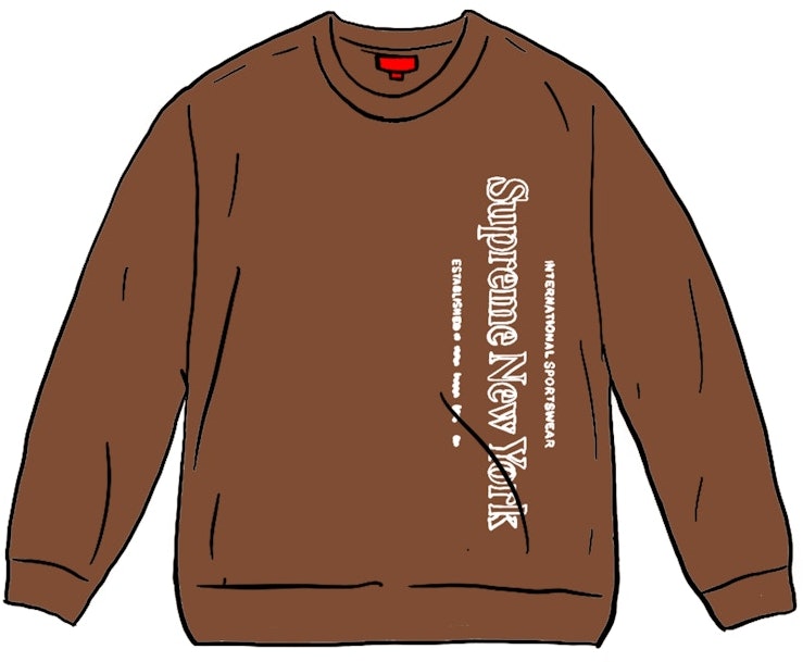 supreme-side-logo-crewneck-brown