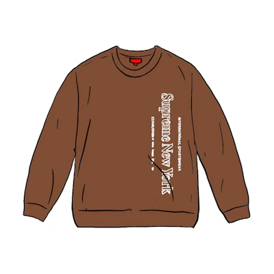 Supreme Side Logo Crewneck Brown