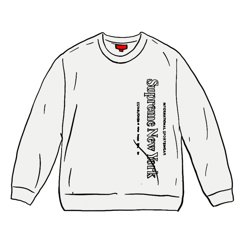 Buy シュプリーム サイドロゴ クルーネック (白)
