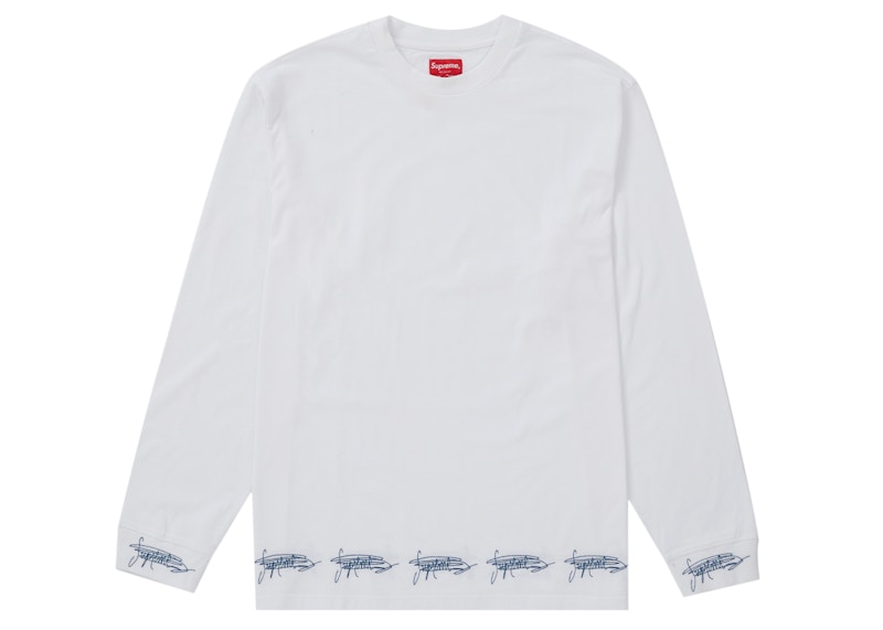 Supreme Signature L/S Top White