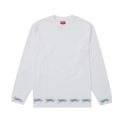 Supreme Signature L/S Top White