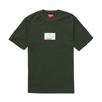 Supreme Signature Label S/S Top Olive