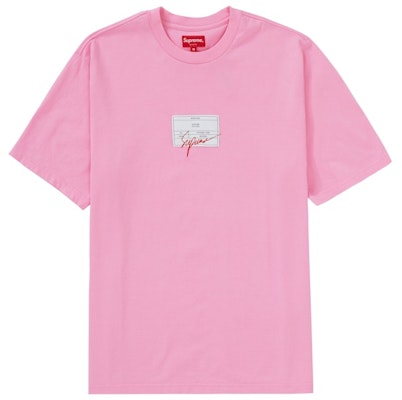 Supreme Camiseta Rosa Etiqueta Signature S/S Buy Supreme Camiseta Rosa Etiqueta Signature S/S