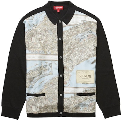 Supreme Silk Map Cardigan Black Buy Supreme Silk Map Cardigan Black