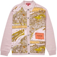 Supreme Silk Map Cardigan Pink Supreme Silk Map Cardigan Pink