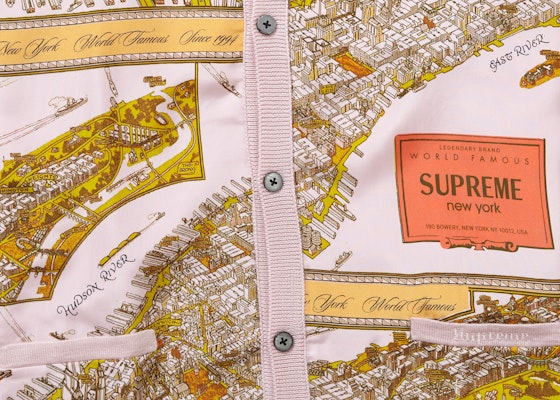 supreme Silk Map Cardigan  ピンク