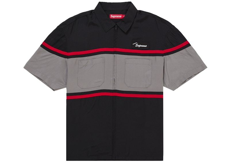 Supreme Silk Zip Up S/S Shirt Black