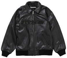 Supreme Silver Surfer Jaket Kulit Varsity 'Hitam' Buy Supreme Silver Surfer Jaket Kulit Varsity 'Hitam'