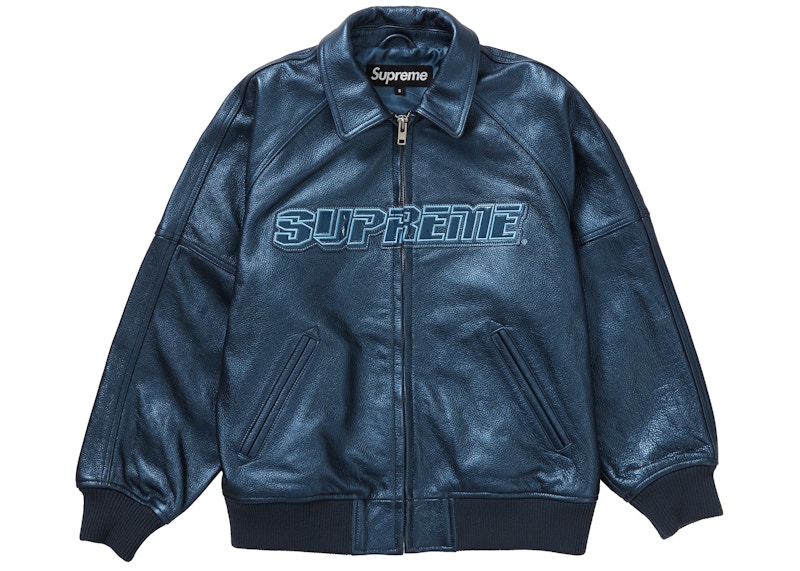 Buy Chaqueta Varsity de Cuero Supreme Silver Surfer 'Azul'