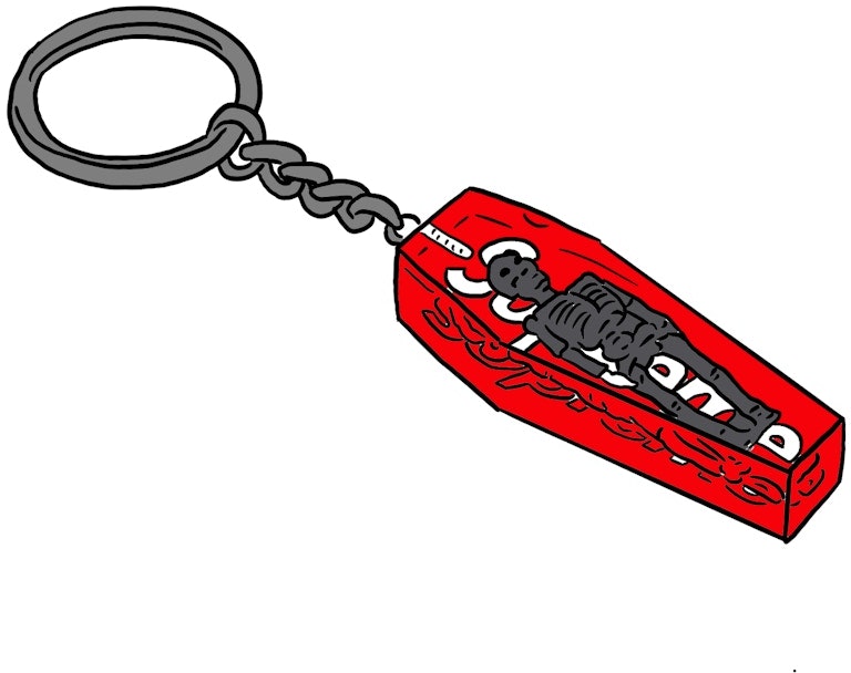 supreme-skeleton-keychain-red