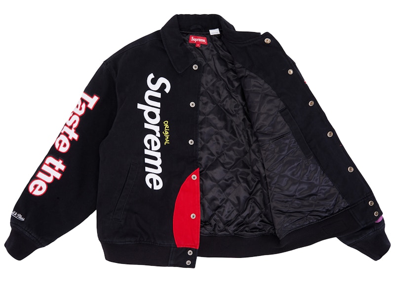 Buy Supreme Skittles Mitchell & Ness Varsity Jacket Black