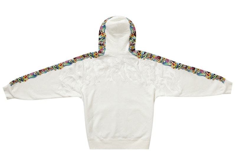 Supreme Skulls Zip Up Hooded Sweatshirt White 圖 2