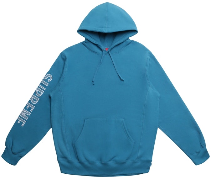 supreme-sleeve-embroidery-hooded-sweatshirt-dark-aqua