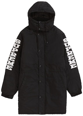 Supreme Sleeve Logo Sideline Parka Black Buy Supreme Sleeve Logo Sideline Parka Black