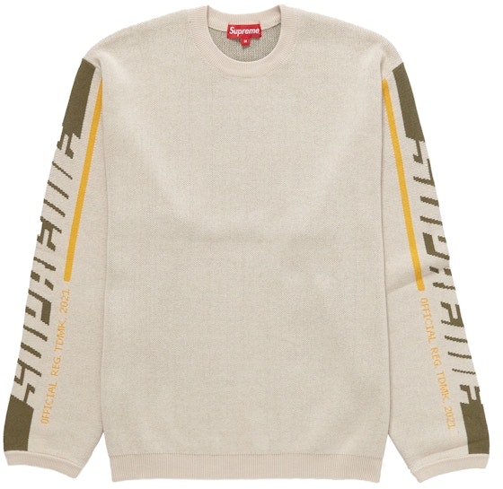 supreme-sleeve-stripe-sweater-tan